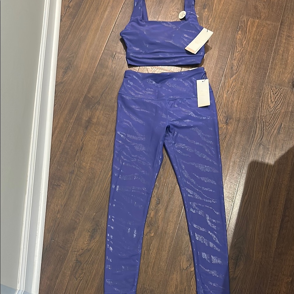 CALIA by Carrie Underwood Violet High-Waist Leggings & Crop Tank Set